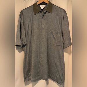 Ermenegildo Zegna Made Italy Polo Shirt L 52 Cotton Micro Stripe 🇮🇹 EUC